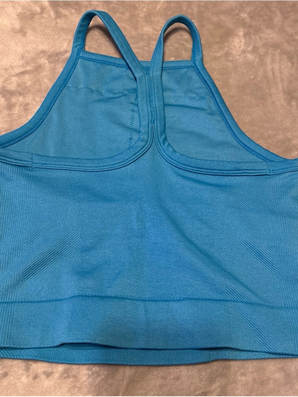 Target Blue Ribbed Cropped Tank Top - Picture 2 of 2